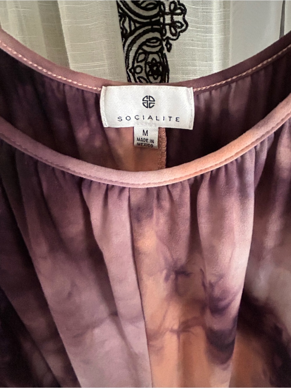 Socialite Tie-Dye Wide-Leg Jumpsuit Purple & Peach - Picture 5 of 6